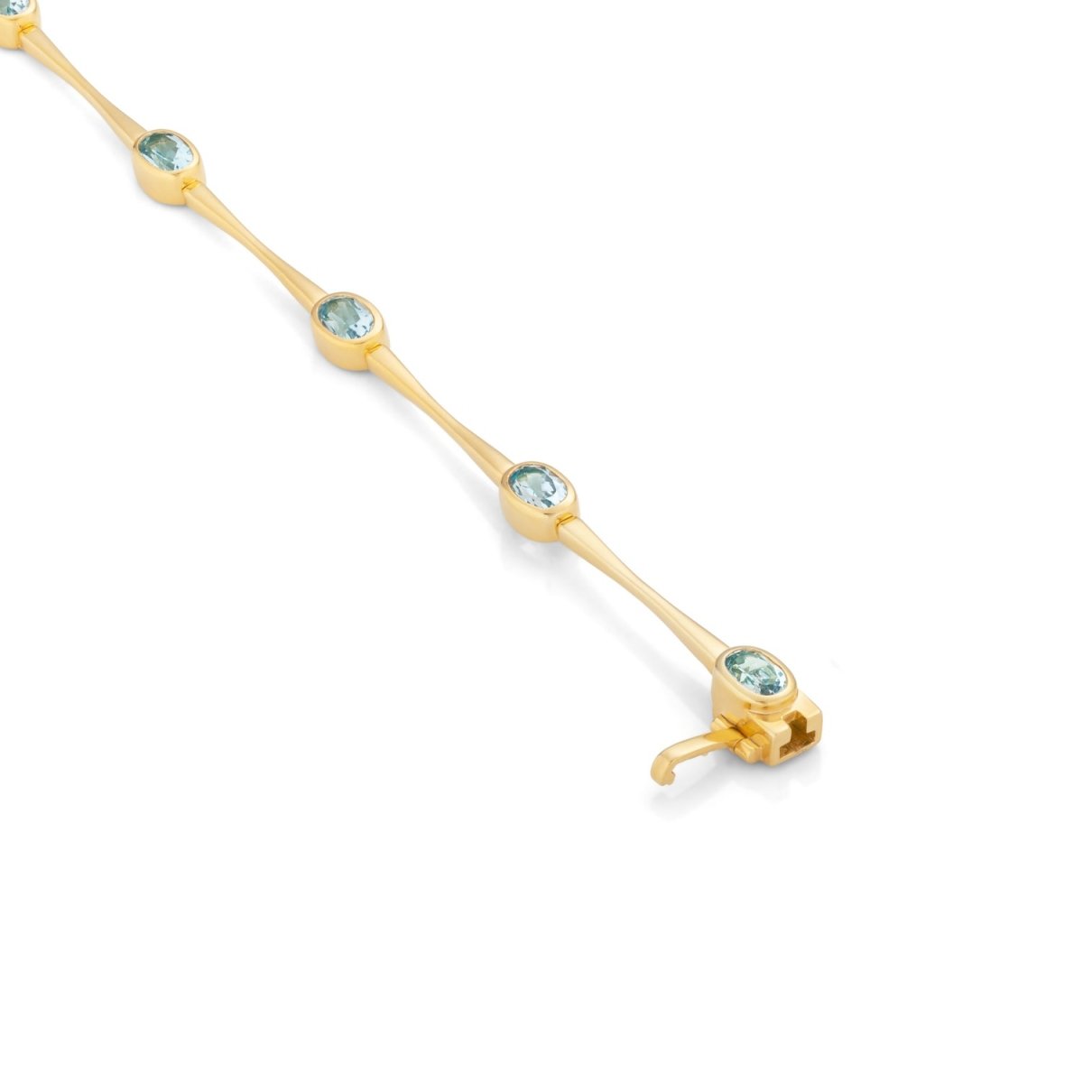 Blue Topaz Gemstone Gold Bracelet - Lulu B Jewellery