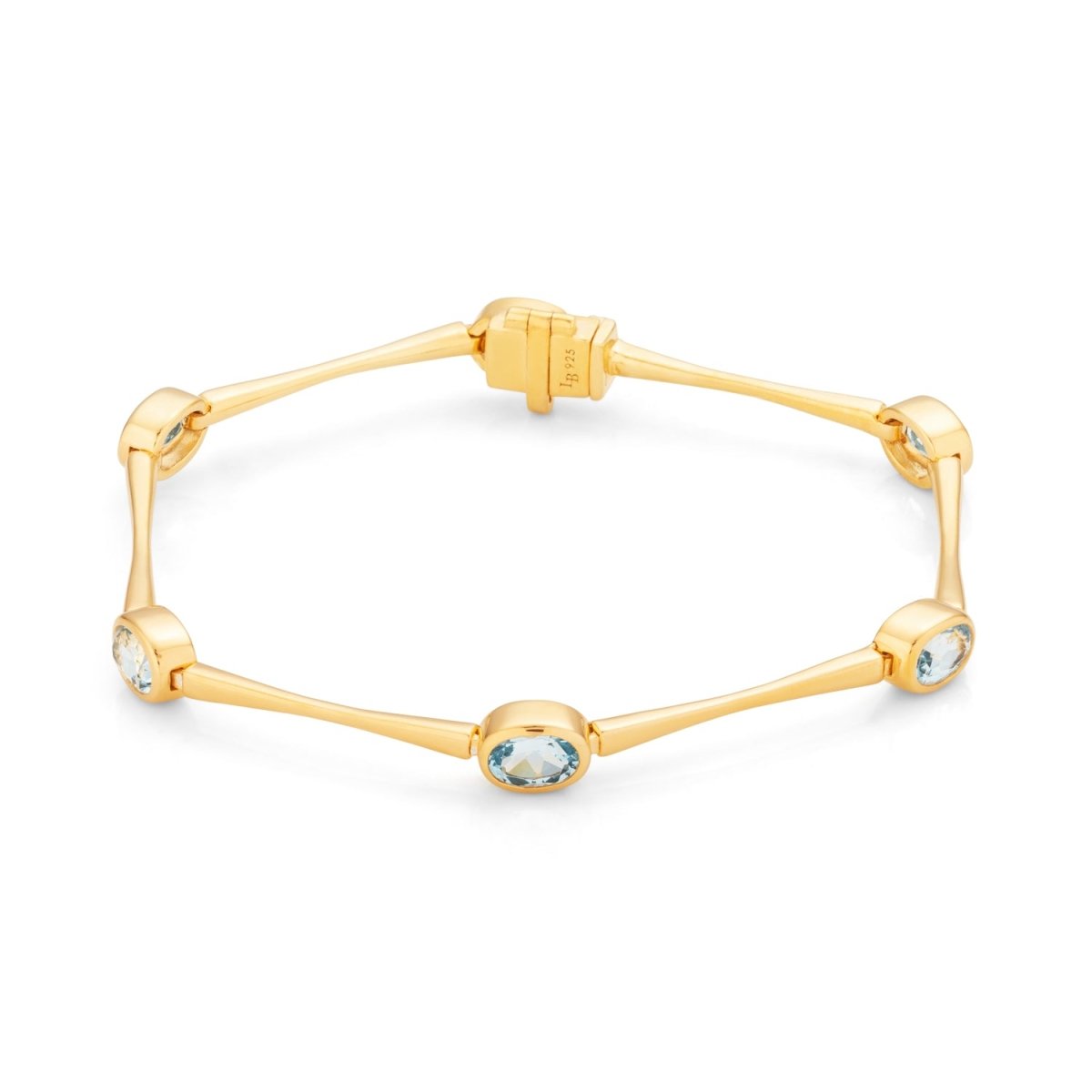 Blue Topaz Gemstone Gold Bracelet - Lulu B Jewellery