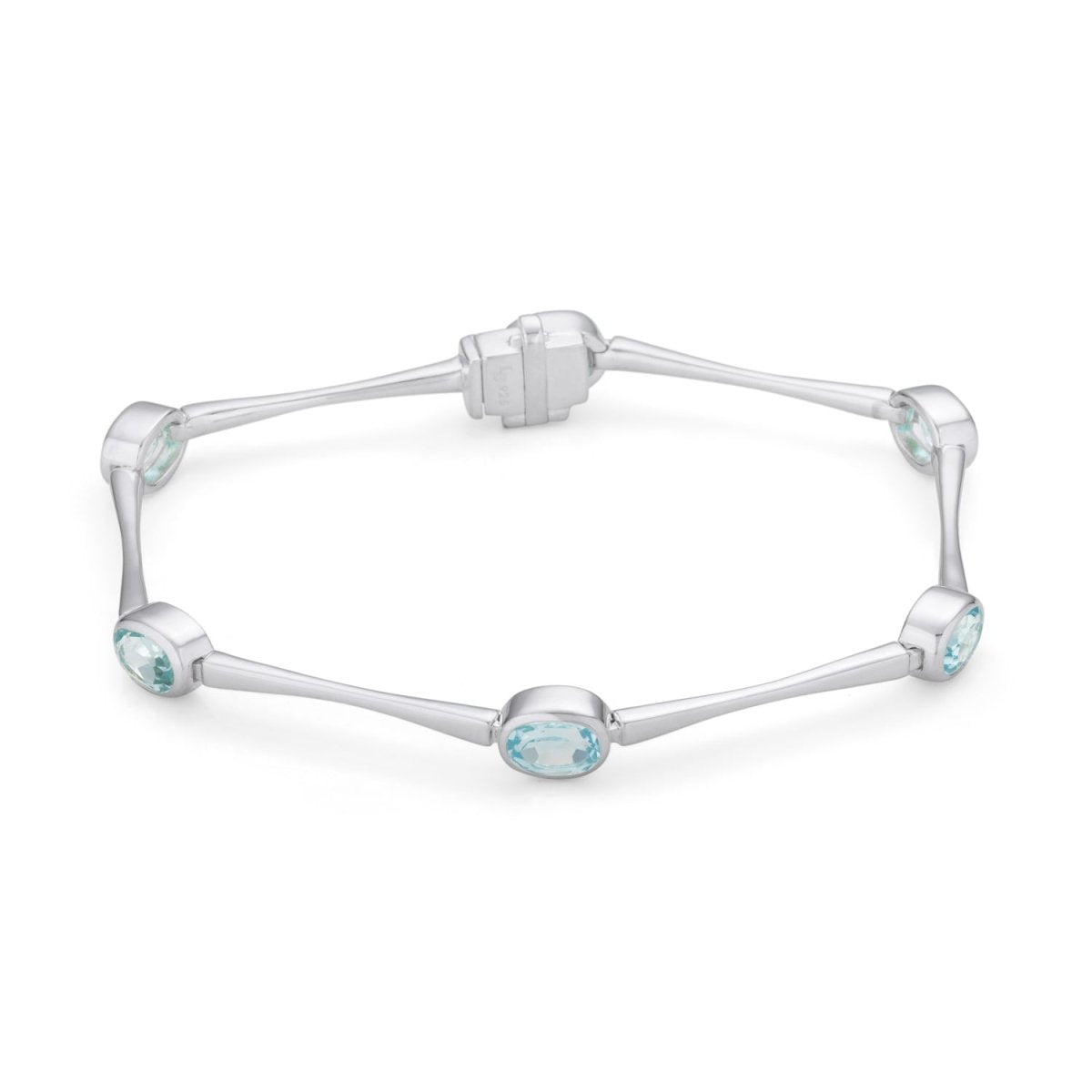 Blue Topaz Gemstone Silver Bracelet - Lulu B Jewellery