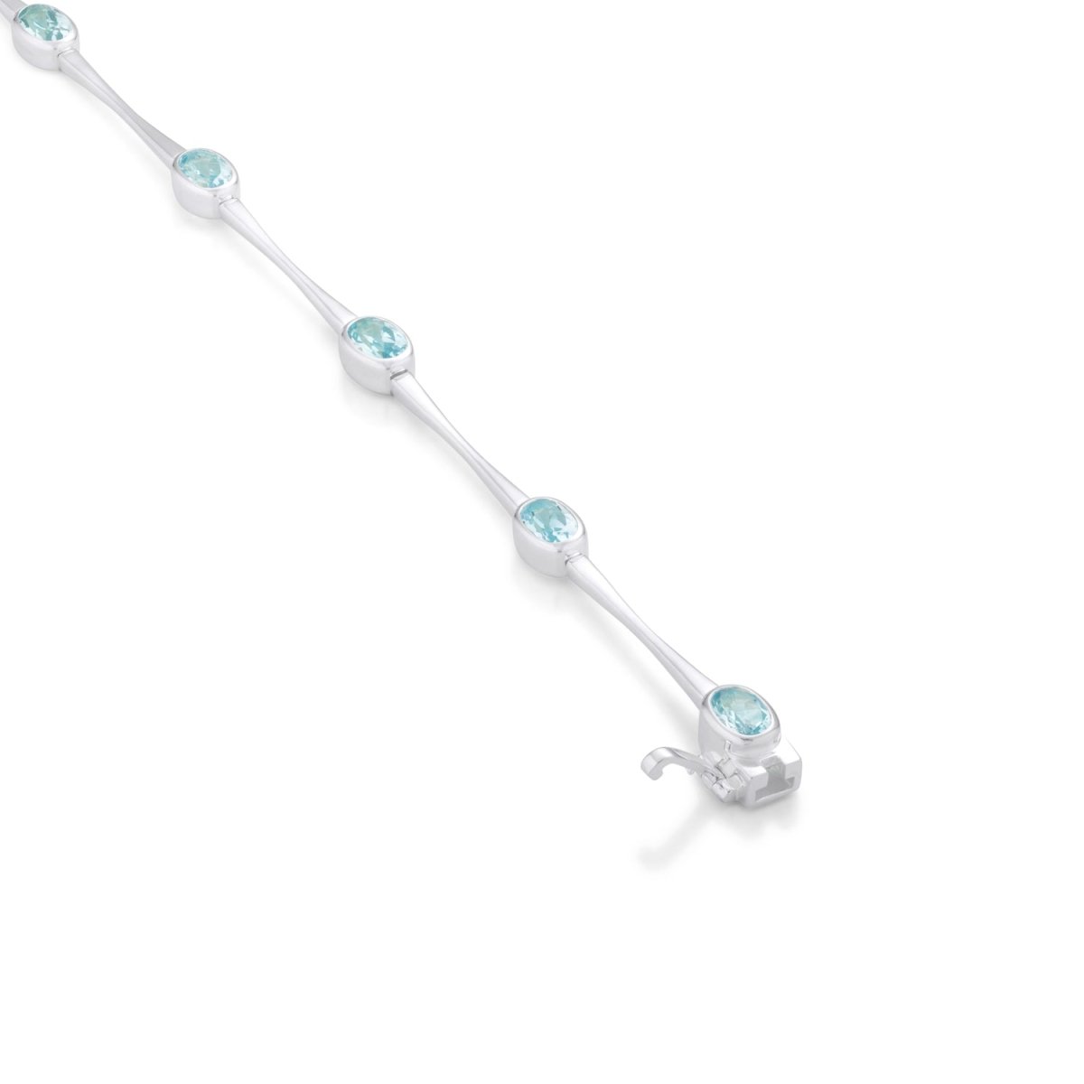 Blue Topaz Gemstone Silver Bracelet - Lulu B Jewellery