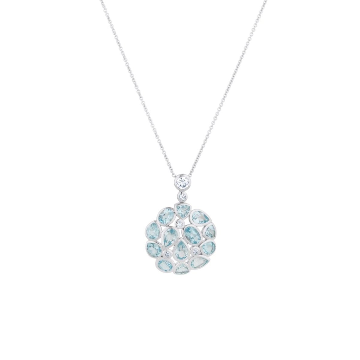 Blue Topaz Statement Silver Pendant Necklace - Lulu B Jewellery