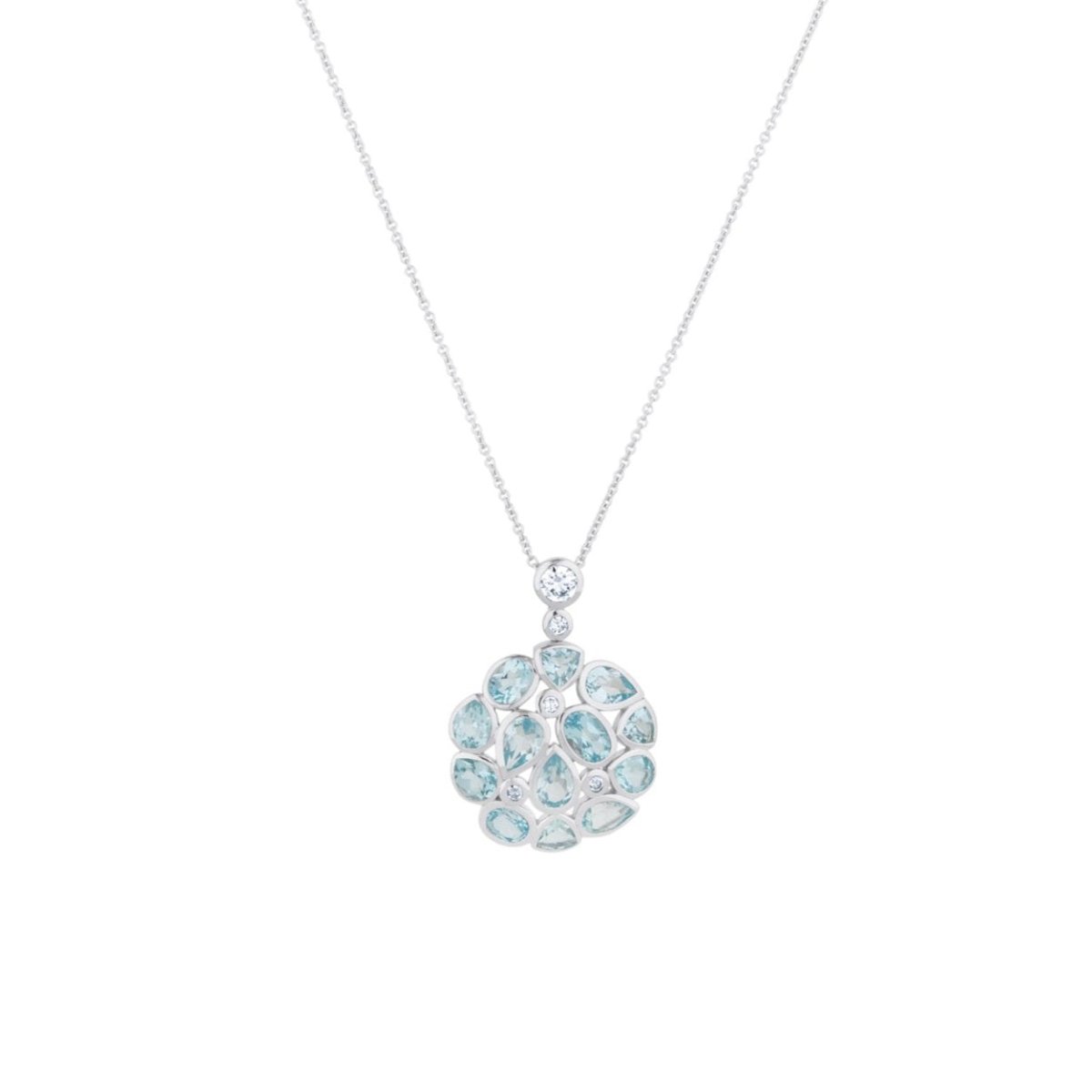 Blue Topaz Statement Silver Pendant Necklace - Lulu B Jewellery