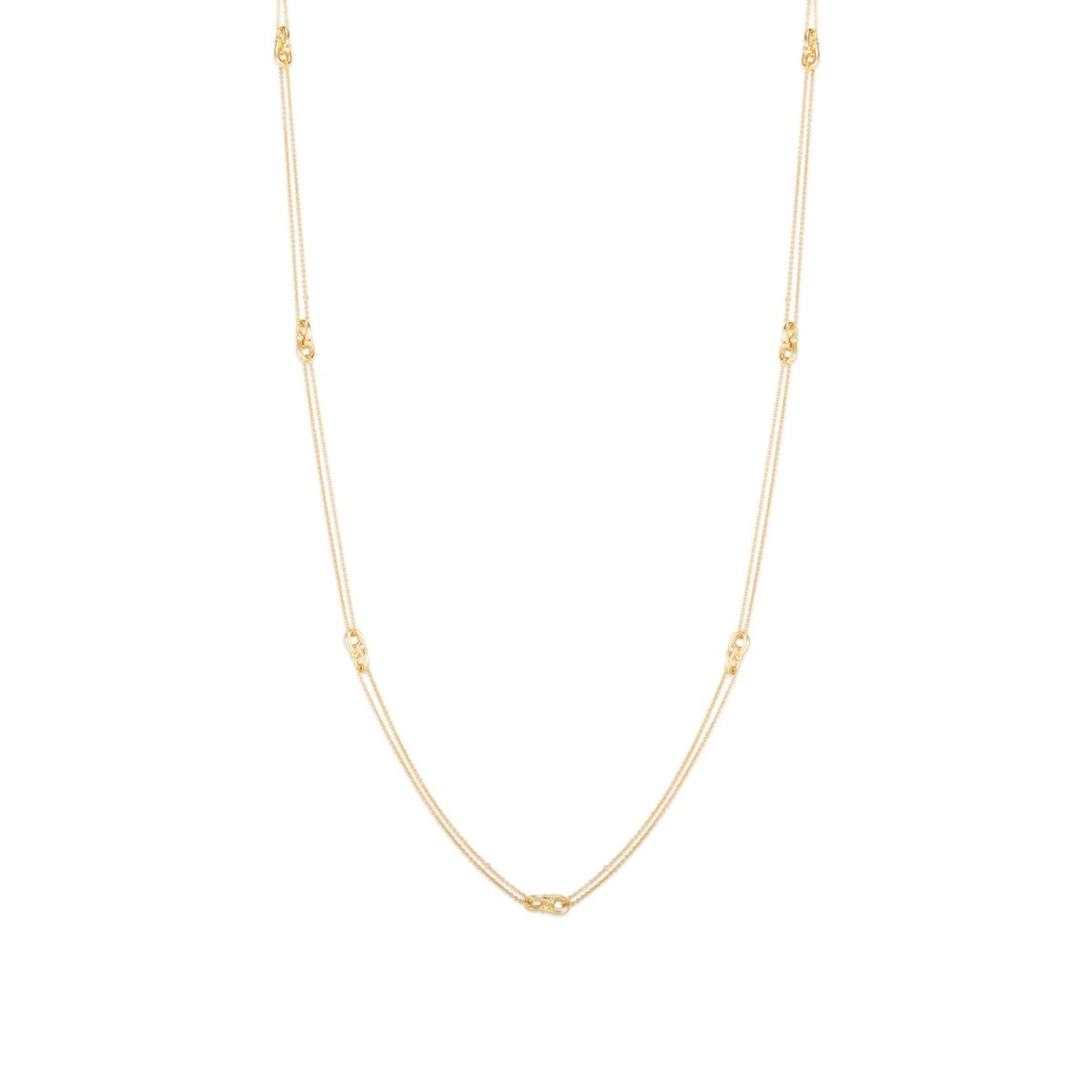 Buckle Long Gold Chain Necklace - Siena - Lulu B Jewellery