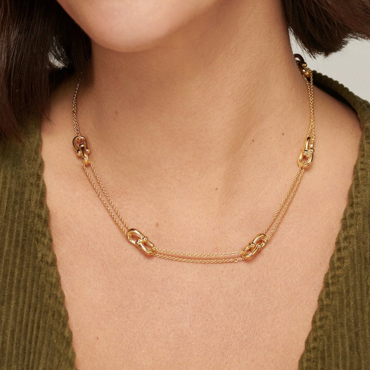 Buckle Short Gold Chain Necklace - Siena - Lulu B Jewellery