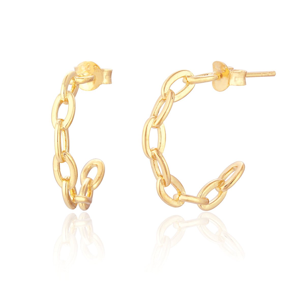 Chain Gold Hoop Earrings - Lulu B Jewellery