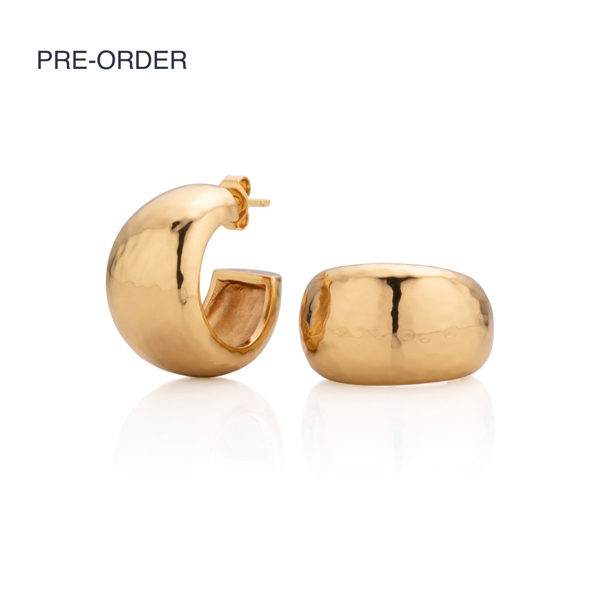 Chunky Gold Medium Hoop Earrings - Binky - Lulu B London - Timeless Jewellery