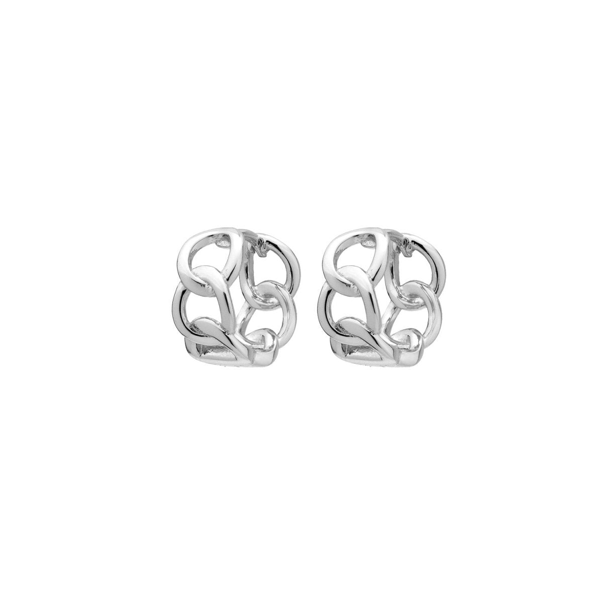 Chunky Silver Chain Hoop Earrings - Lulu B Jewellery