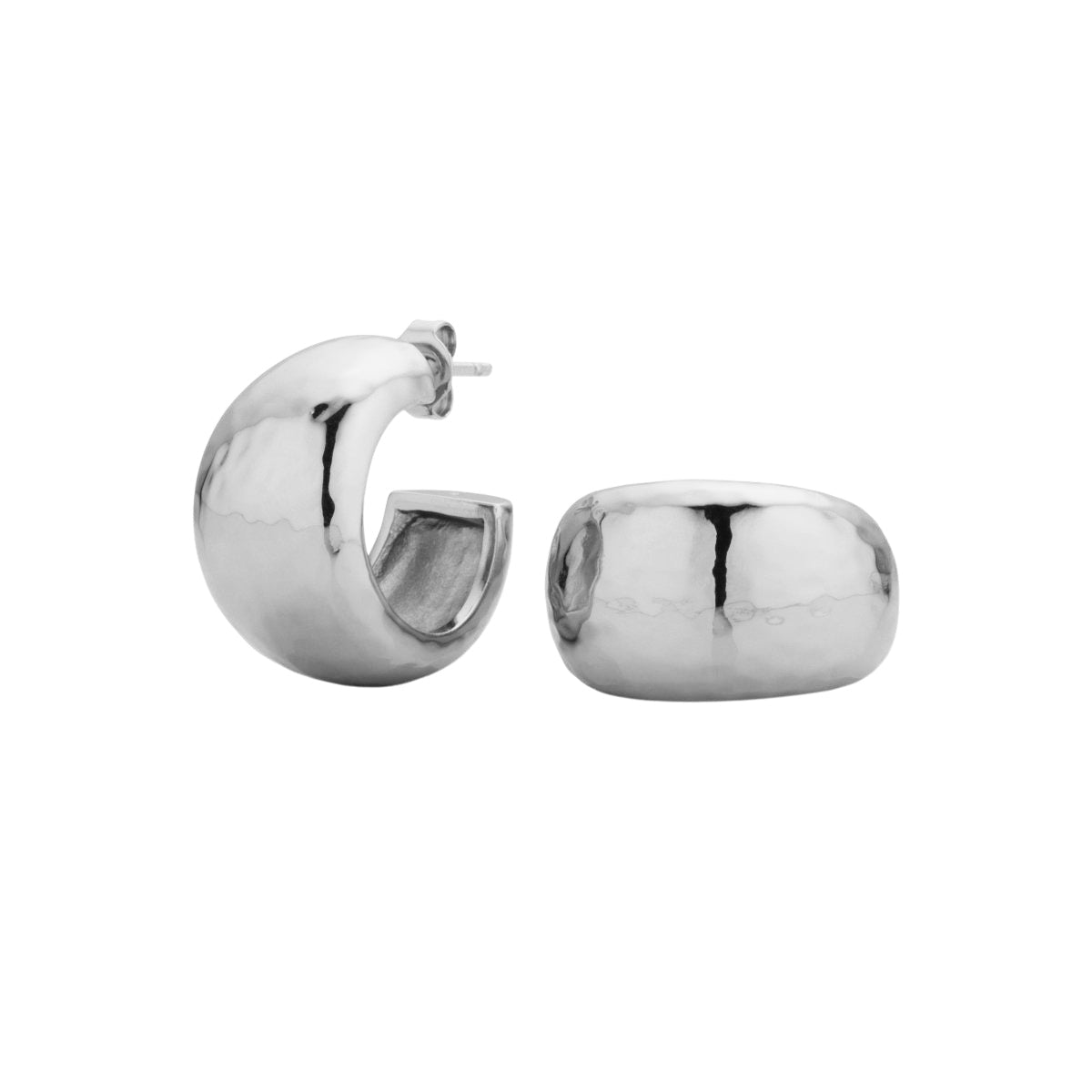 Chunky Silver Medium Hoop Earrings - Lulu B London - Timeless Jewellery