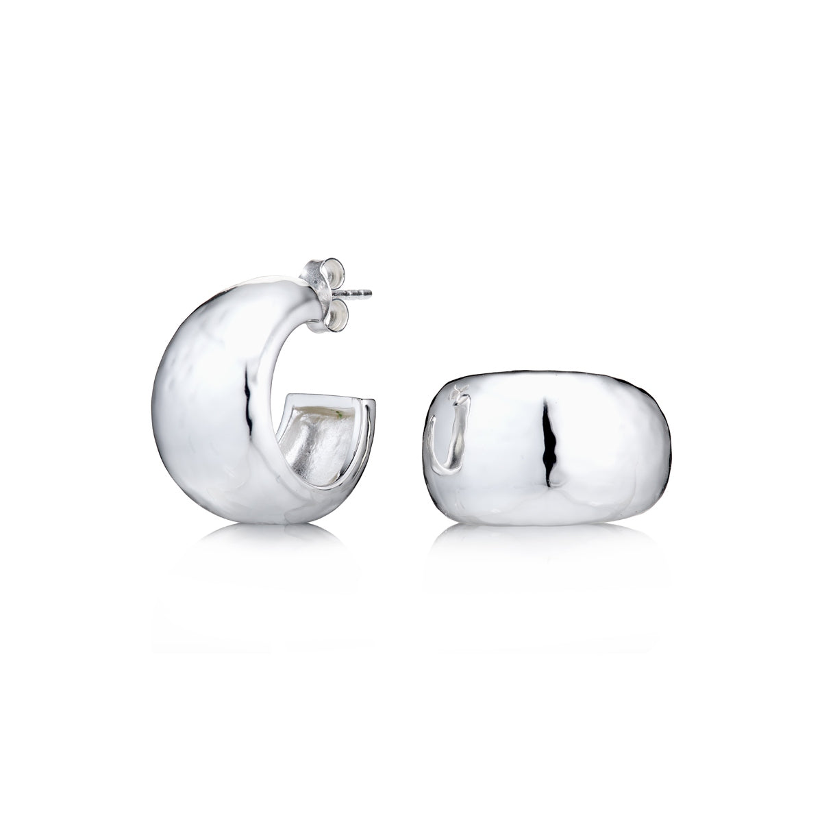 Chunky Silver Medium Hoop Earrings - Lulu B London - Timeless Jewellery