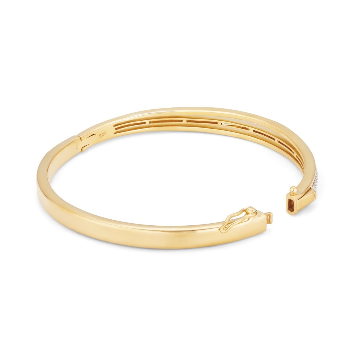 Classic Cubic Zirconia Gold Bangle - Ripple - Lulu B Jewellery