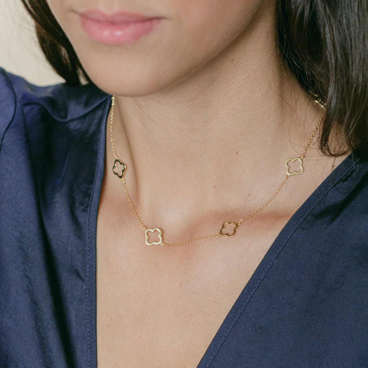 Clover Chain Necklace (Gold) - Lulu B Jewellery