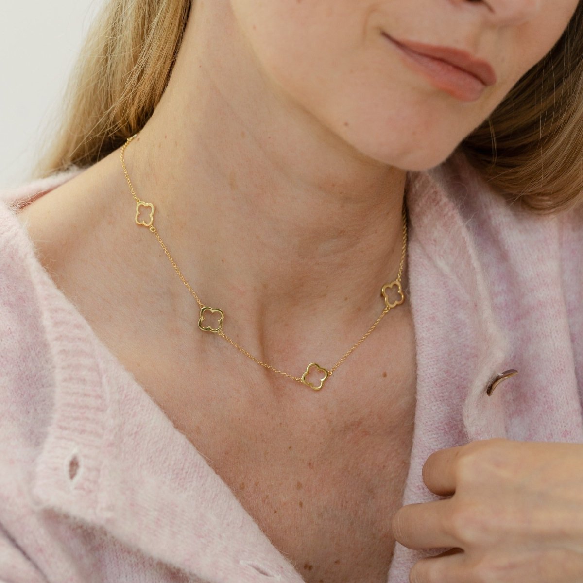 Clover Chain Necklace (Gold) - Lulu B Jewellery