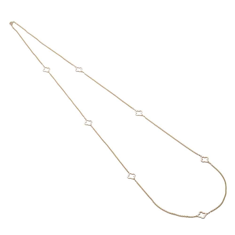 Clover Chain Necklace (Long)(Gold) - Lulu B Jewellery