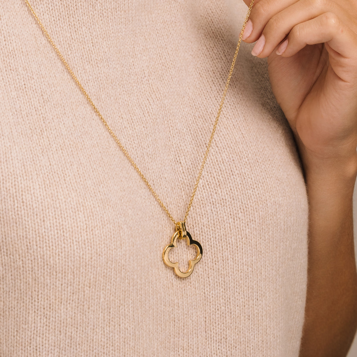 Clover Clip - on Large Gold Necklace - Lulu B Jewellery