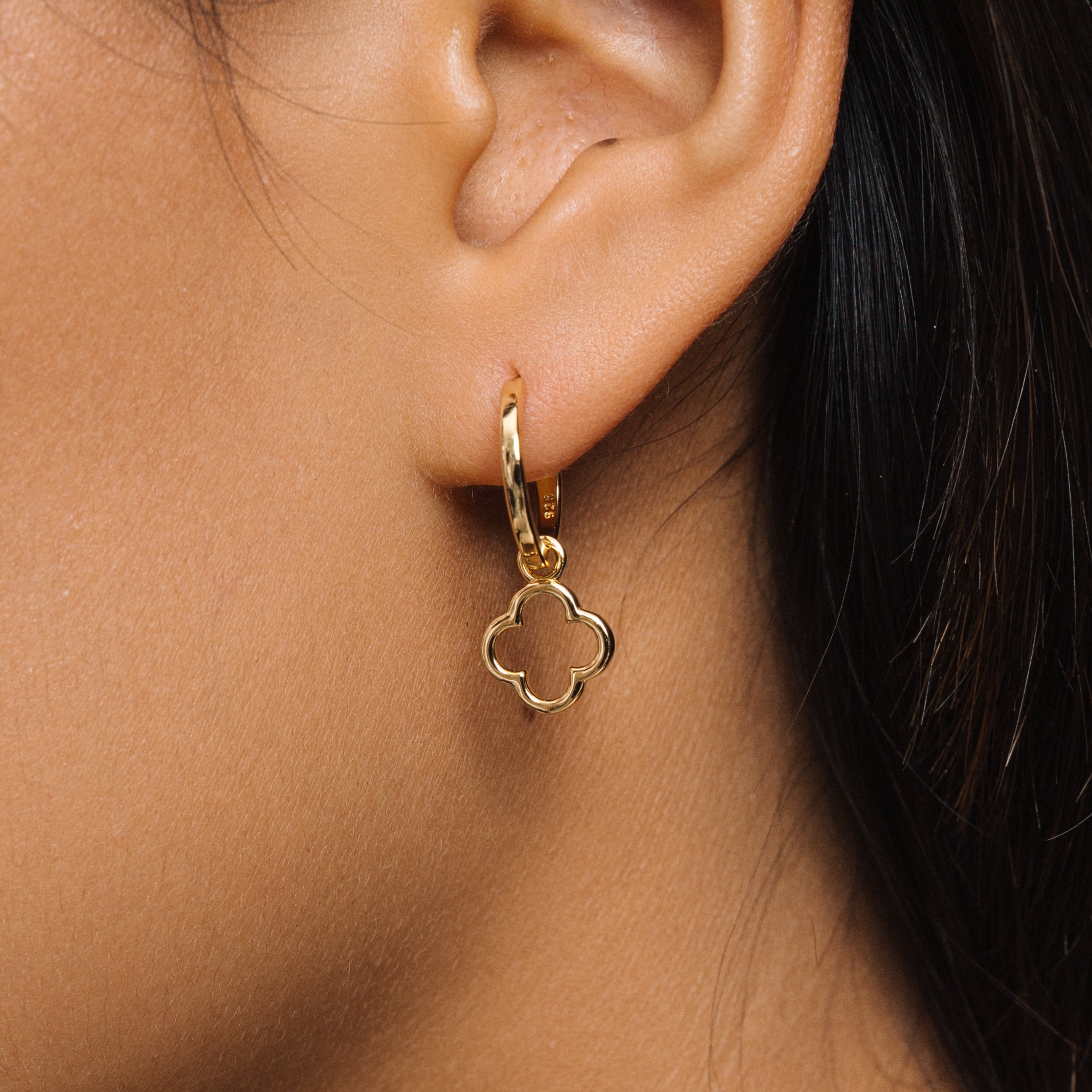 Clover Gold Hoop Earrings - Lulu B Jewellery