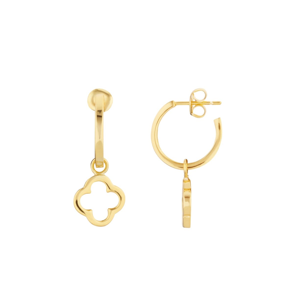 Clover Gold Hoop Earrings - Lulu B Jewellery