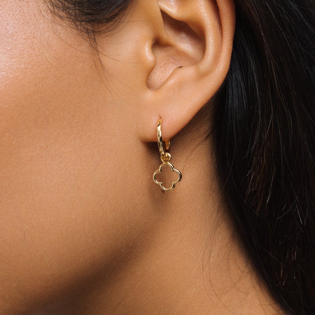 Clover Gold Hoop Earrings - Lulu B London - Timeless Jewellery