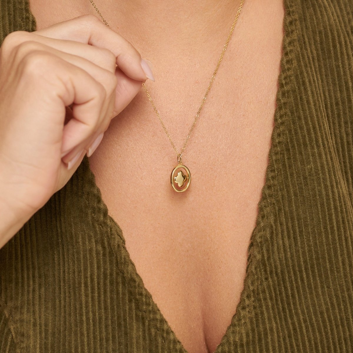 Clover Gold Swivel Necklace - Lulu B Jewellery