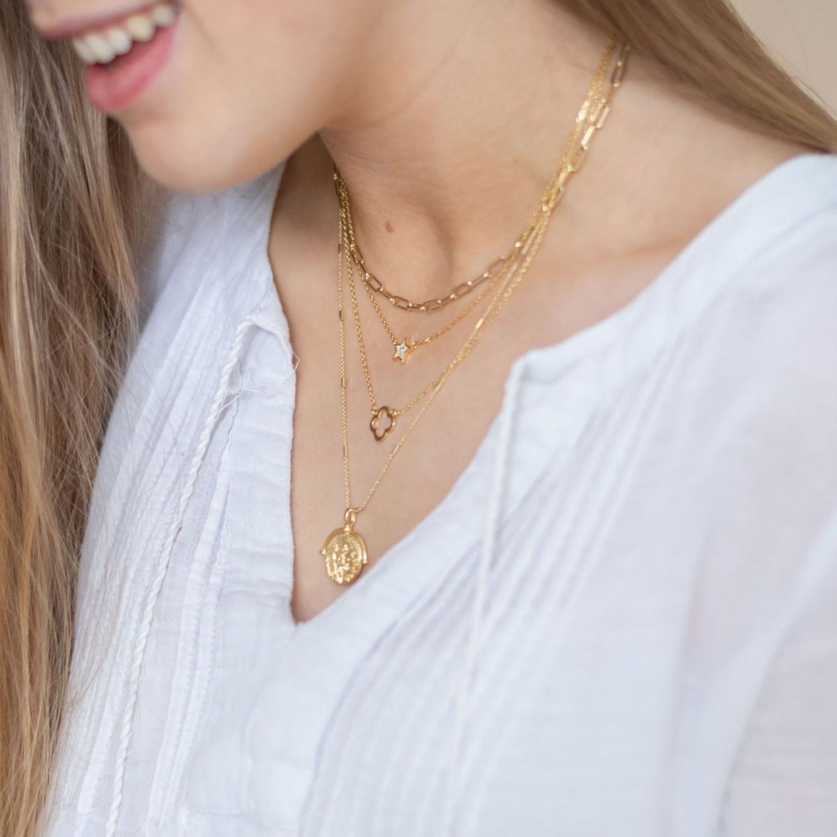 Clover Necklace (Gold) - Lulu B Jewellery