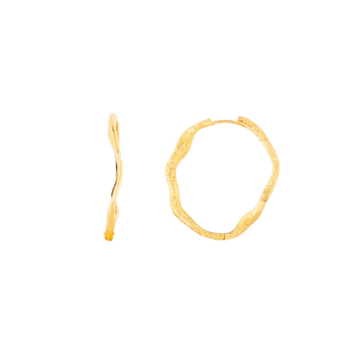 Crumpled Gold Hoop Earrings - Small - Lulu B London - Timeless Jewellery