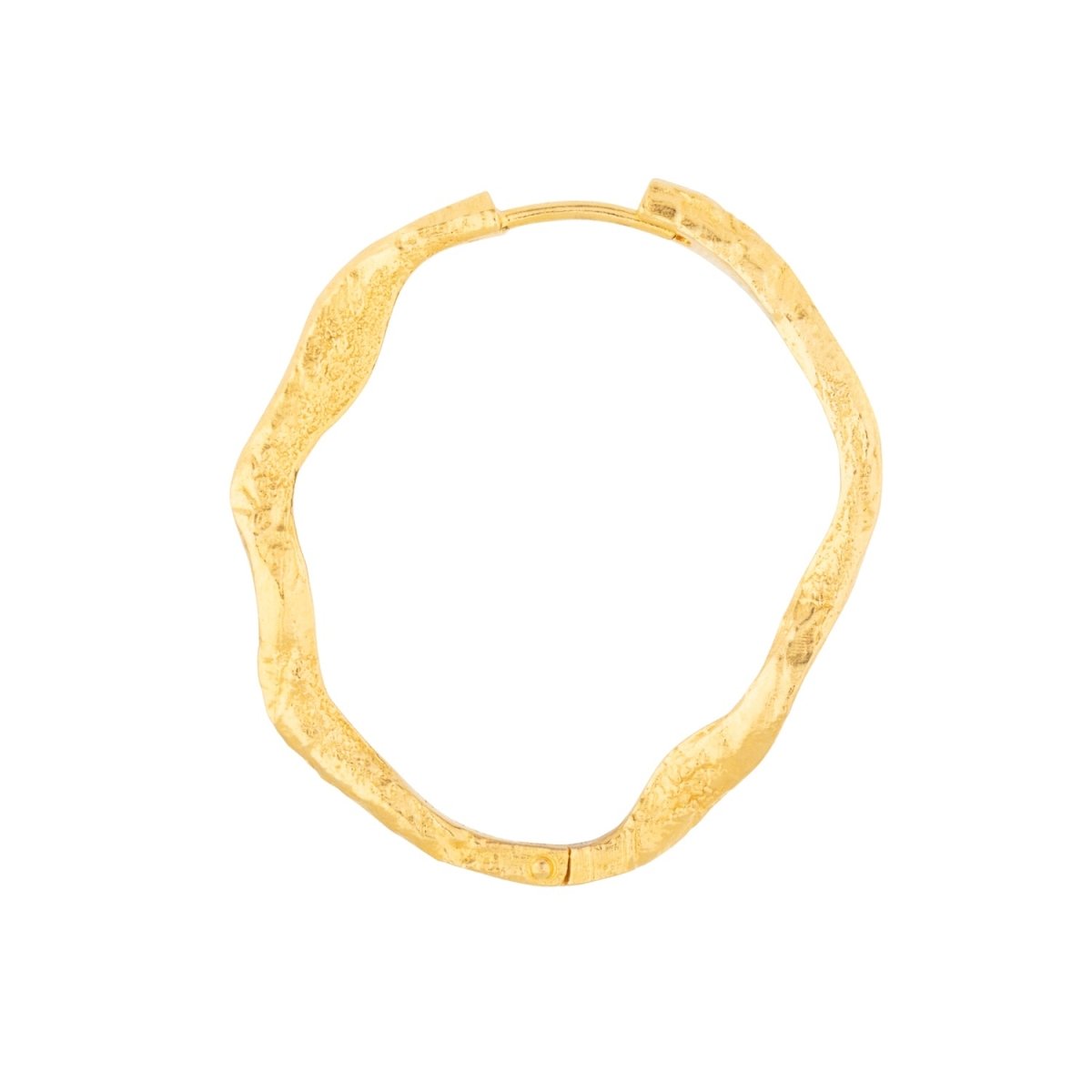 Crumpled Gold Hoop Earrings with Coin - Large - Lulu B Jewellery