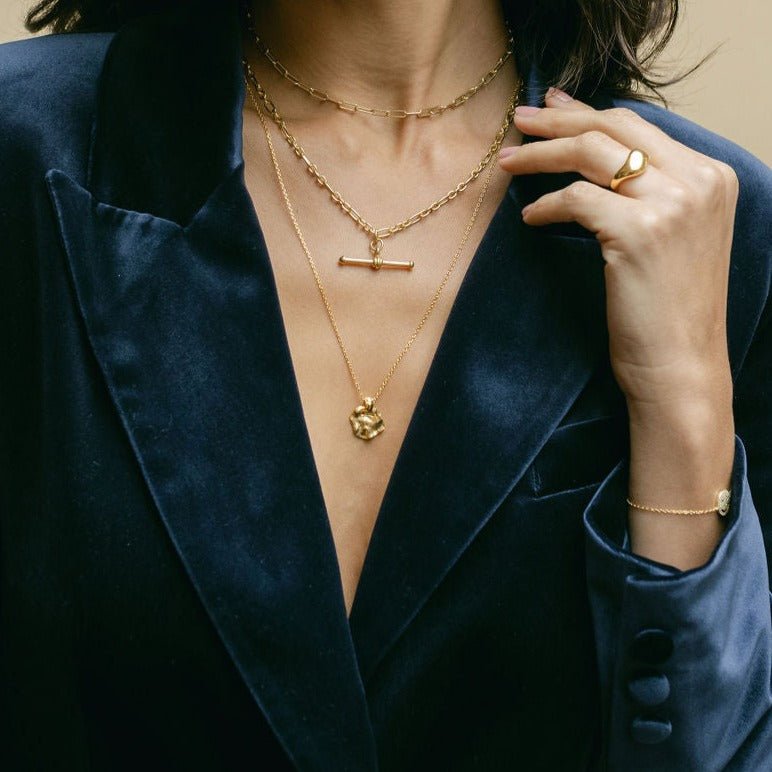 Crumpled Long Gold Necklace - Eloise - Lulu B Jewellery