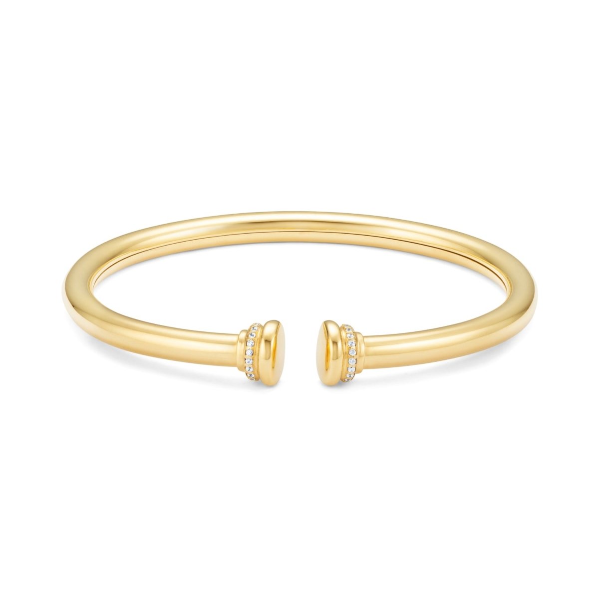 Cuff Gold Bangle with Cubic Zirconia - Siena - Lulu B Jewellery