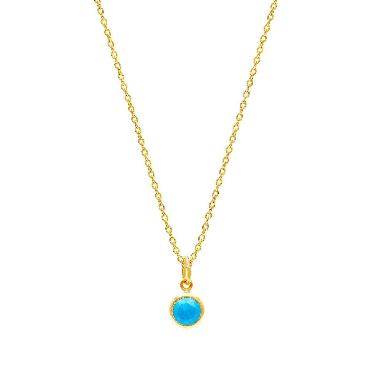 December Birthstone Gold Necklace - Turquoise (Charm sold with chain or individually) - Lulu B Jewellery