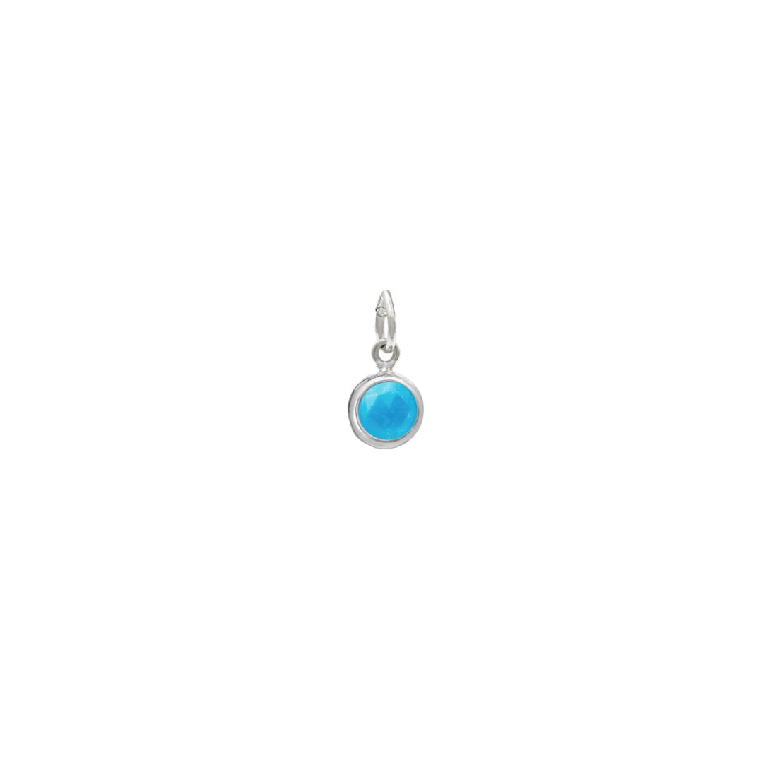 December Birthstone Silver Necklace - Turquoise (Charm sold with chain or individually) - Lulu B Jewellery