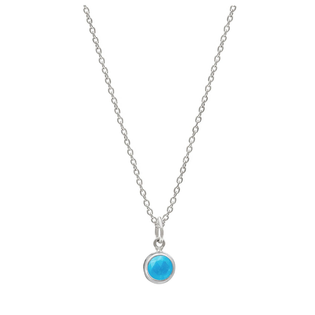 December Birthstone Silver Necklace - Turquoise (Charm sold with chain or individually) - Lulu B Jewellery