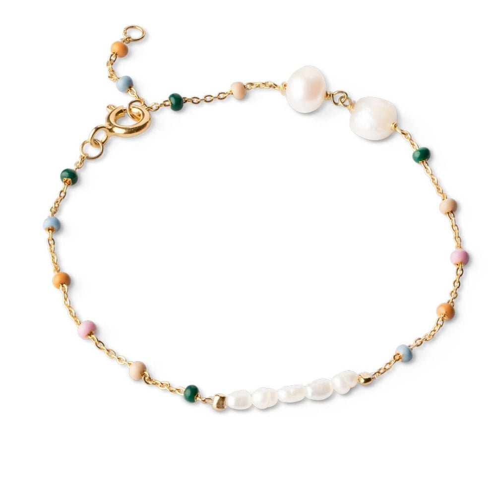 Enamel and Pearl Gold Bracelet - Como - Lulu B Jewellery