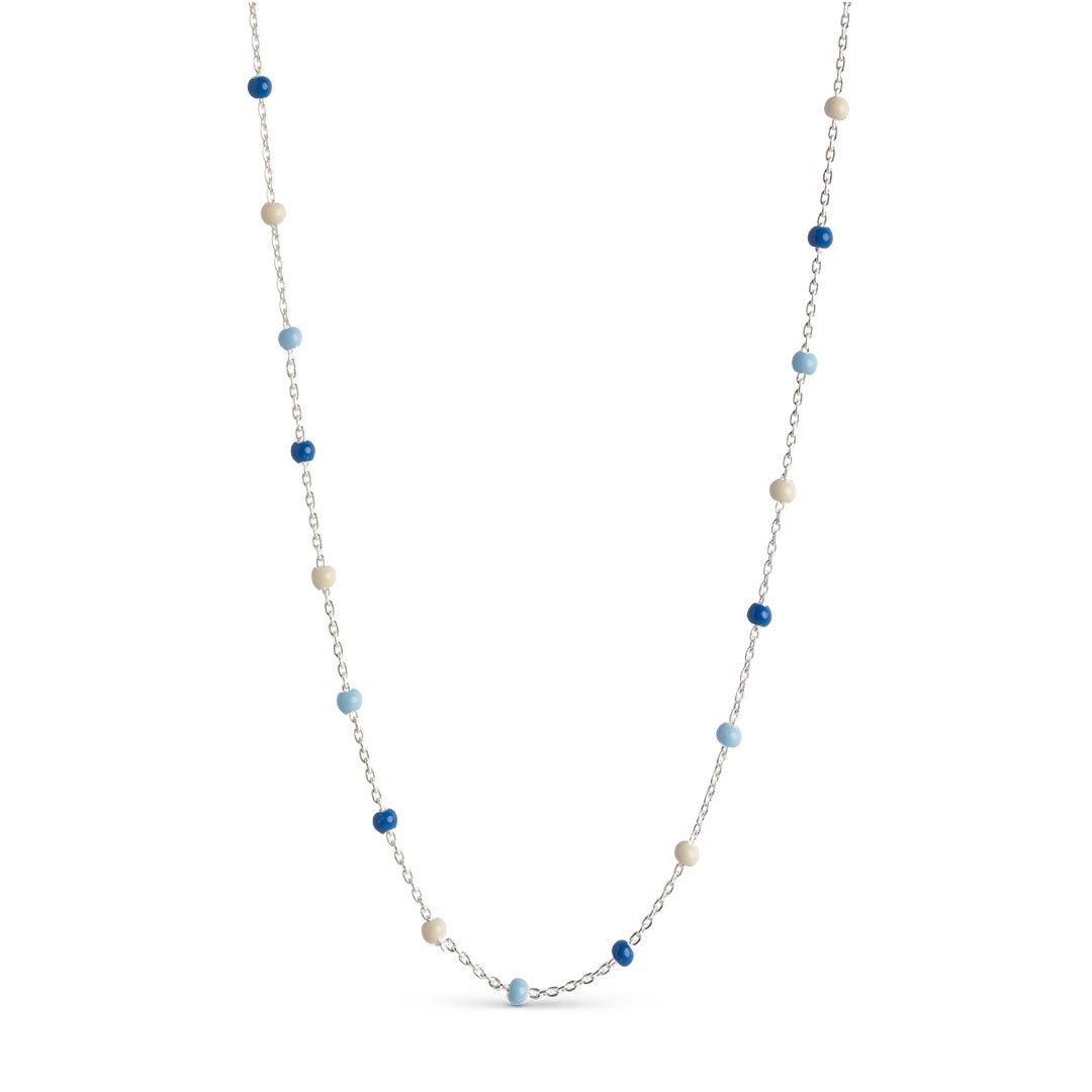 Enamel Silver Necklace - Denim - Lulu B Jewellery