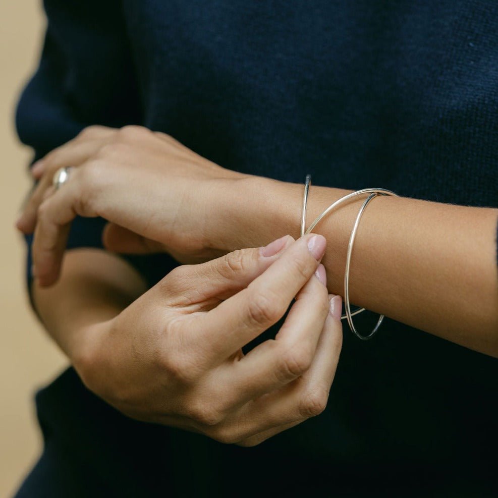 Eternity Silver Bangle - Lulu B Jewellery