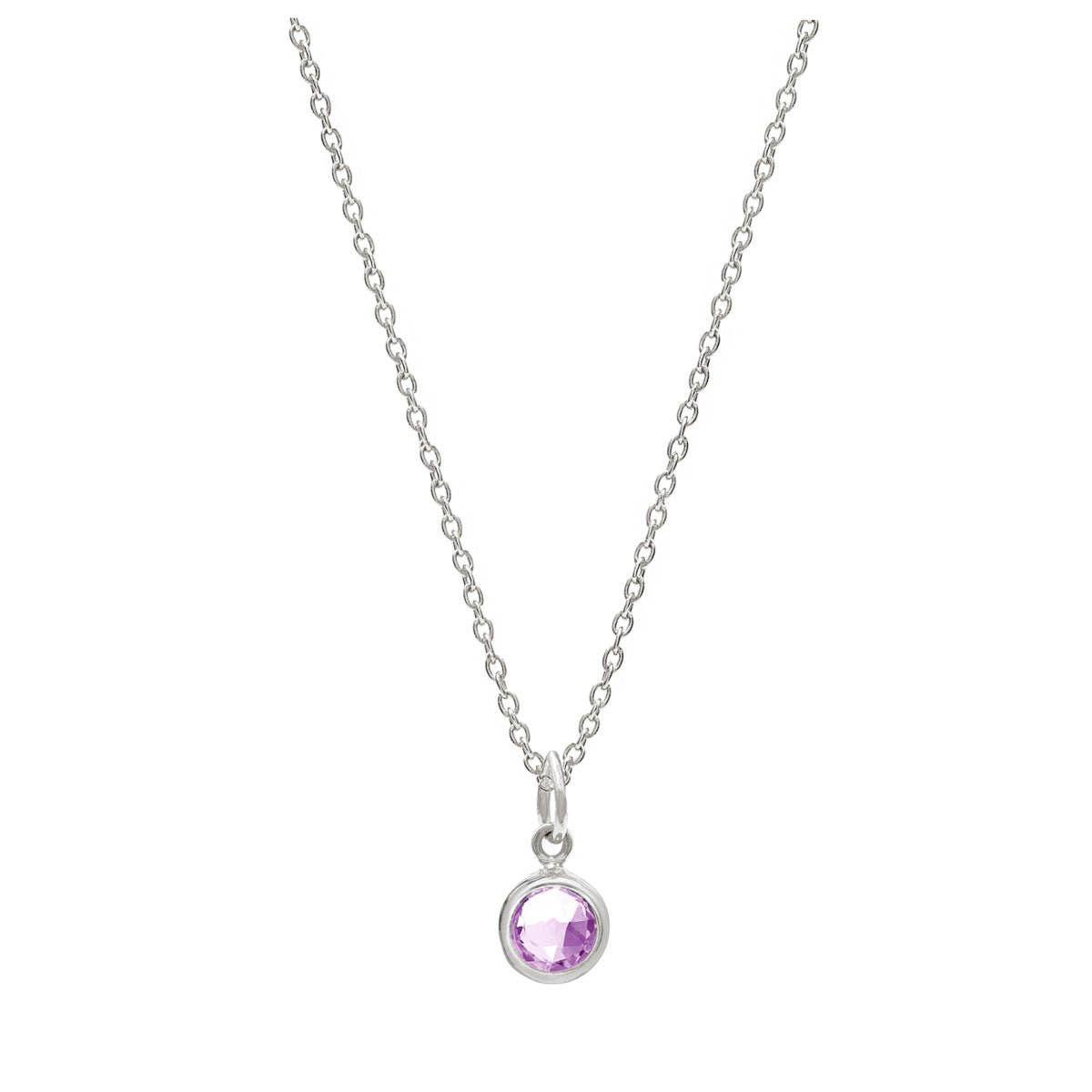 February Birthstone Silver Necklace - Amethyst (Charm sold with chain or individually) - Lulu B Jewellery