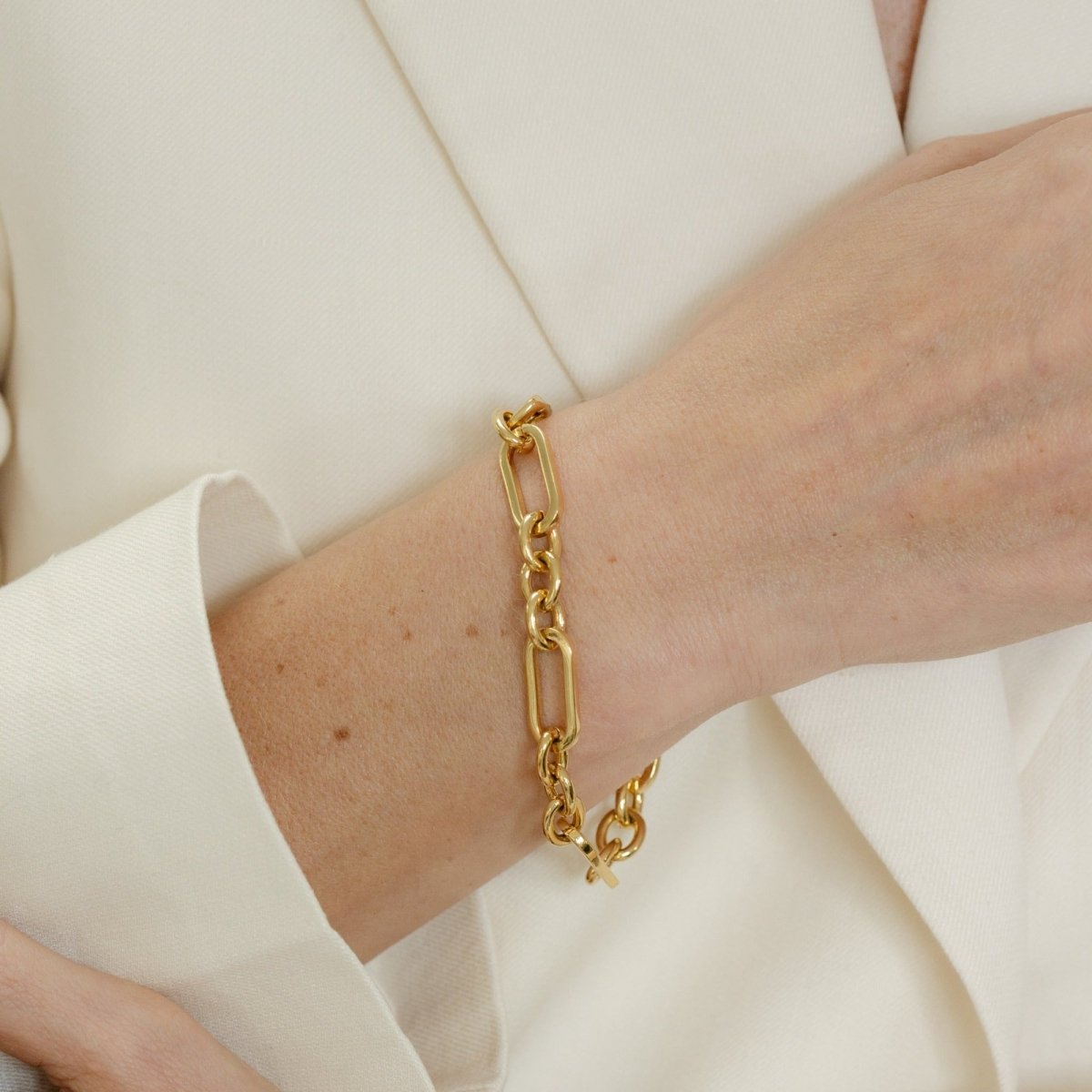 Figaro Chain Gold Bracelet - Siena - Lulu B Jewellery