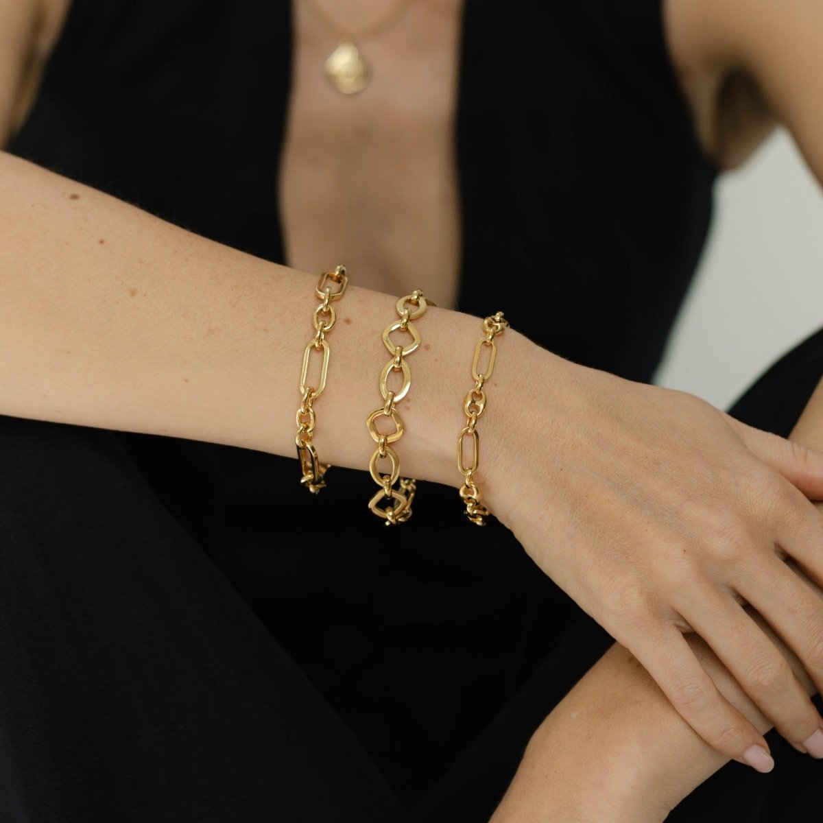 Figaro Chain Gold Bracelet - Siena - Lulu B Jewellery