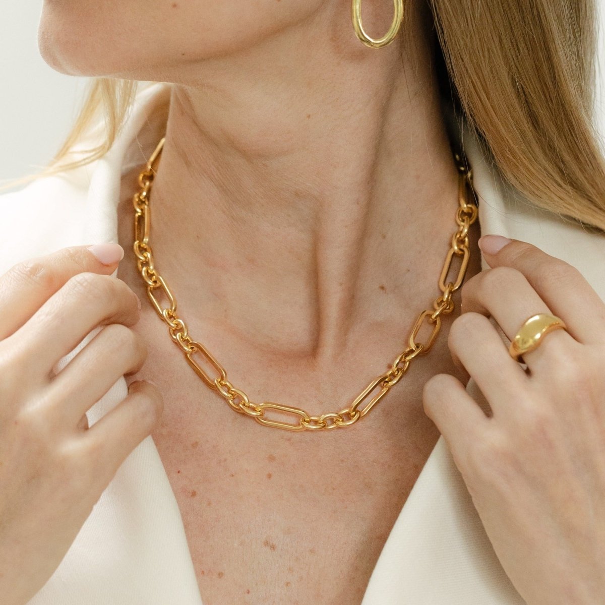 Figaro Chain Gold Necklace - Siena - Lulu B Jewellery