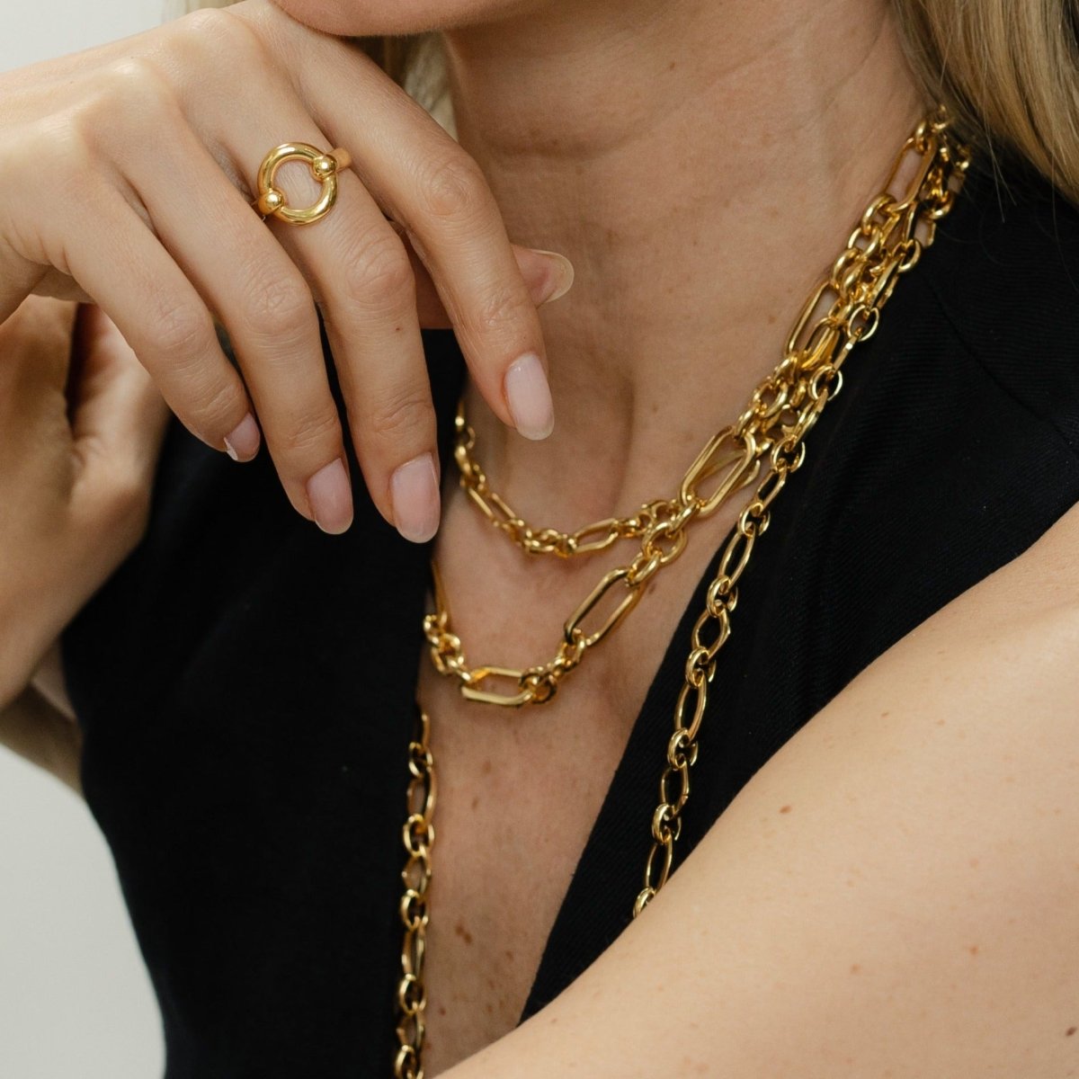 Figaro Chain Gold Necklace - Siena - Lulu B Jewellery