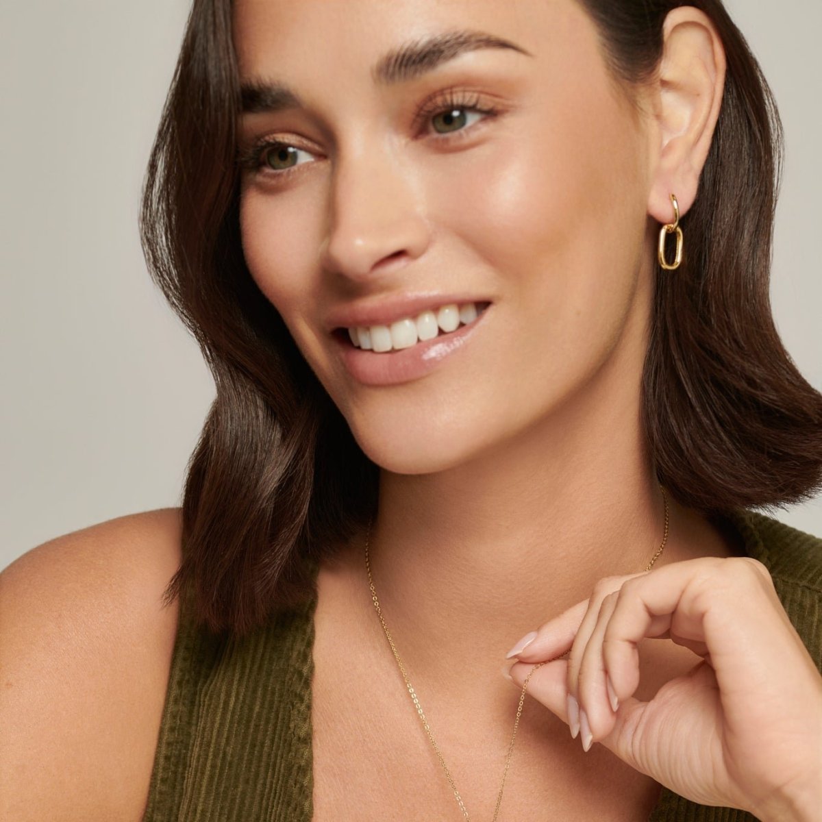 Gold Chain Hoop Earrings - Oxford - Lulu B Jewellery