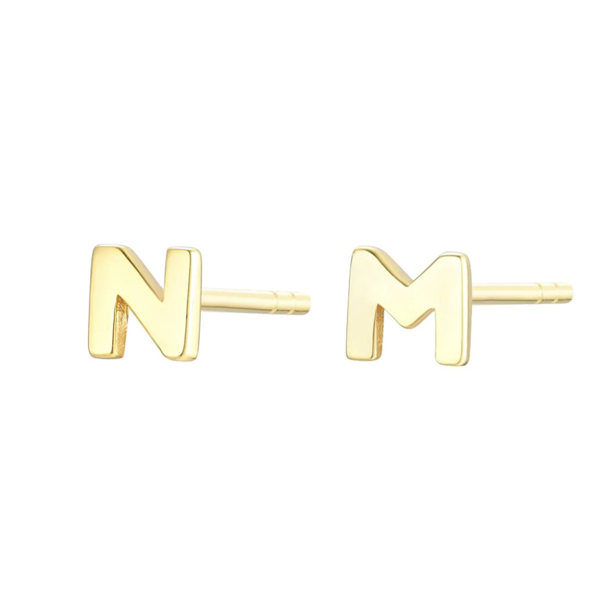 Initial Mini Stud Gold Earring (Sold Individually) - Lulu B Jewellery