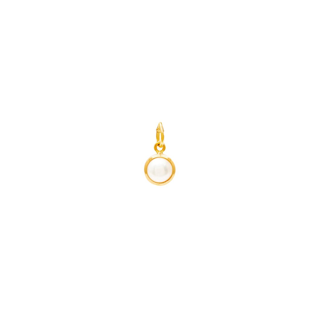 June Birthstone Gold Necklace - Pearl (Charm sold with chain or individually) - Lulu B Jewellery