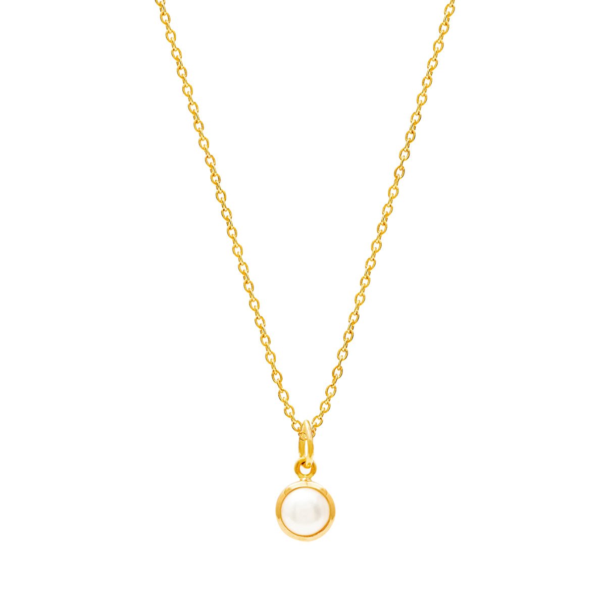 June Birthstone Gold Necklace - Pearl (Charm sold with chain or individually) - Lulu B Jewellery