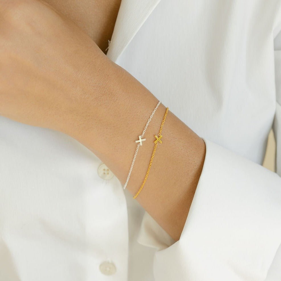 Kiss 'X' Gold Bracelet - Lulu B Jewellery