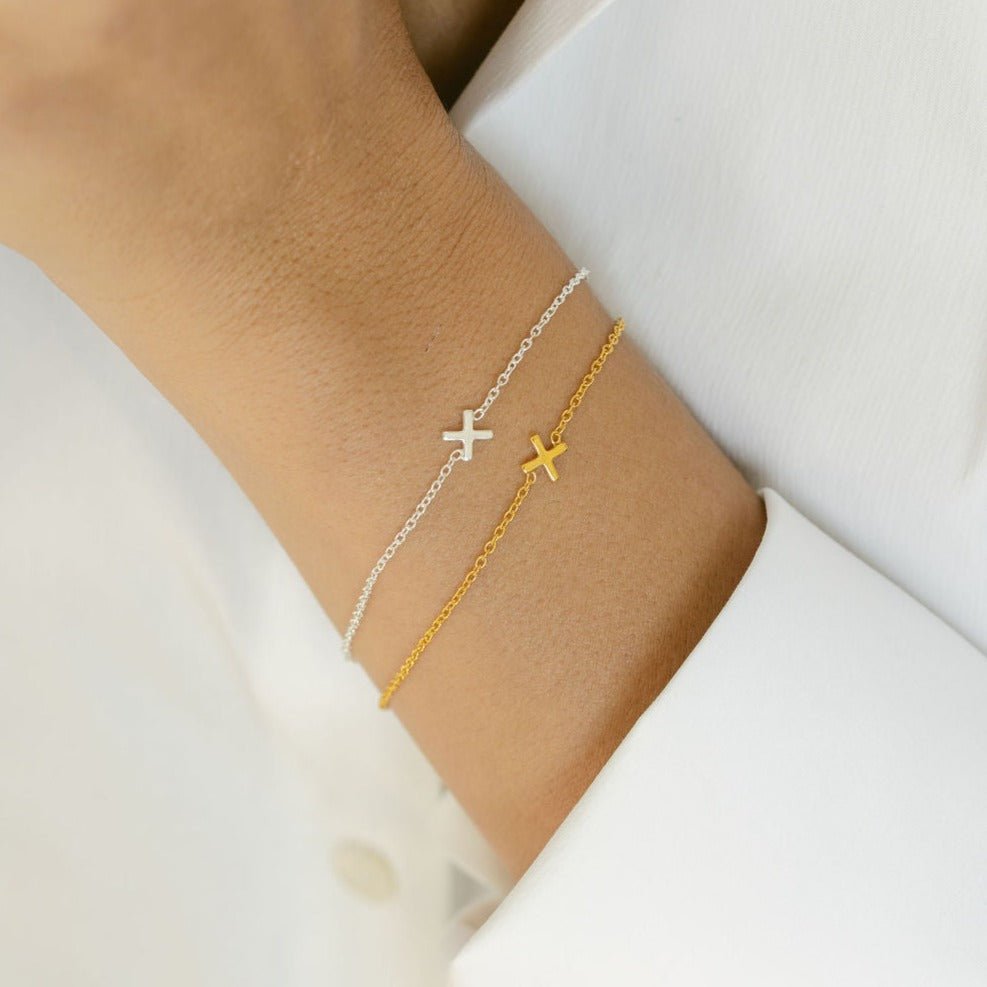 Kiss 'X' Gold Bracelet - Lulu B Jewellery