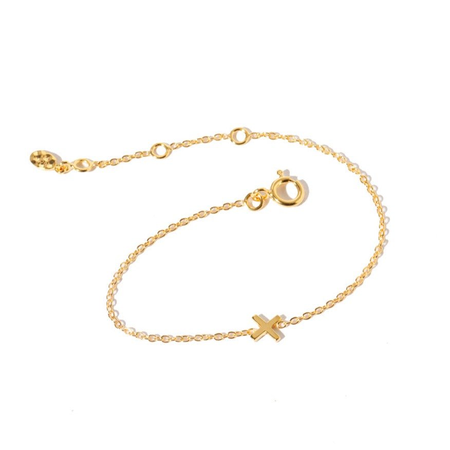 Kiss 'X' Gold Bracelet - Lulu B Jewellery