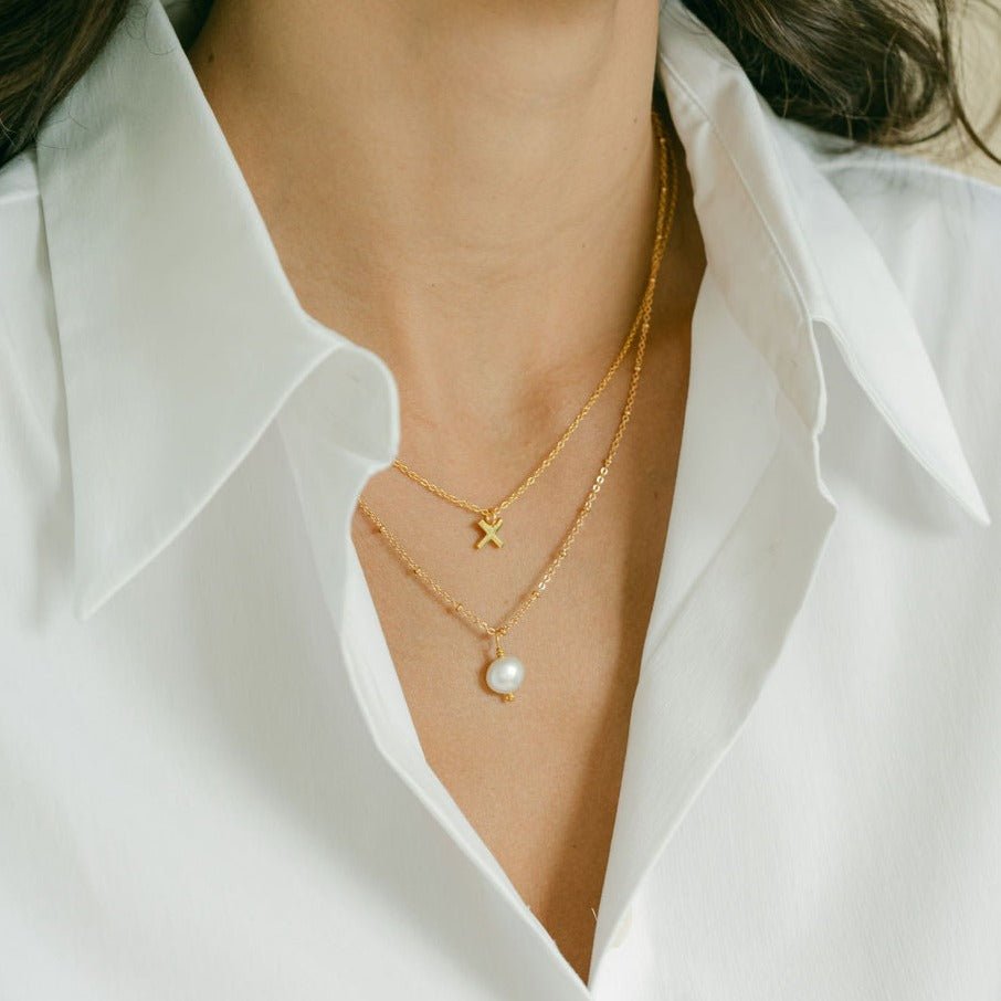 Kiss 'X' Gold Necklace - Lulu B Jewellery