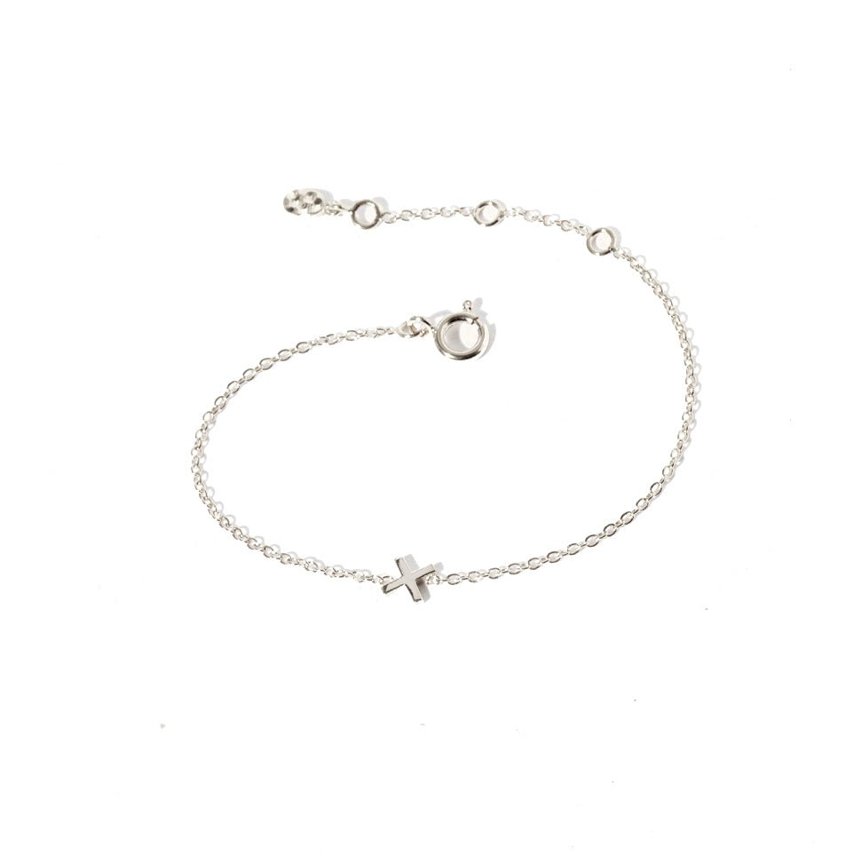 Kiss 'X' Silver Bracelet - Lulu B Jewellery