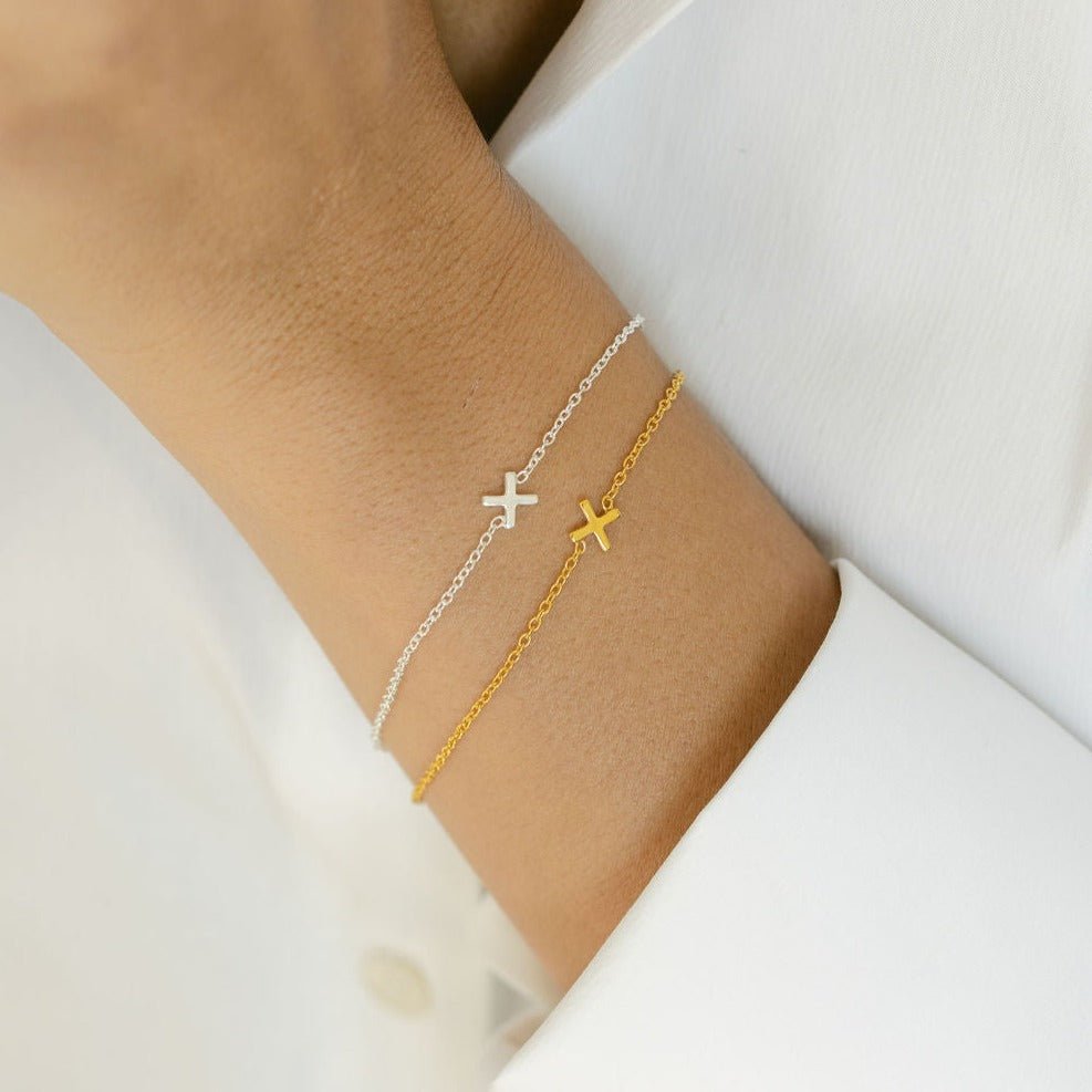 Kiss 'X' Silver Bracelet - Lulu B Jewellery