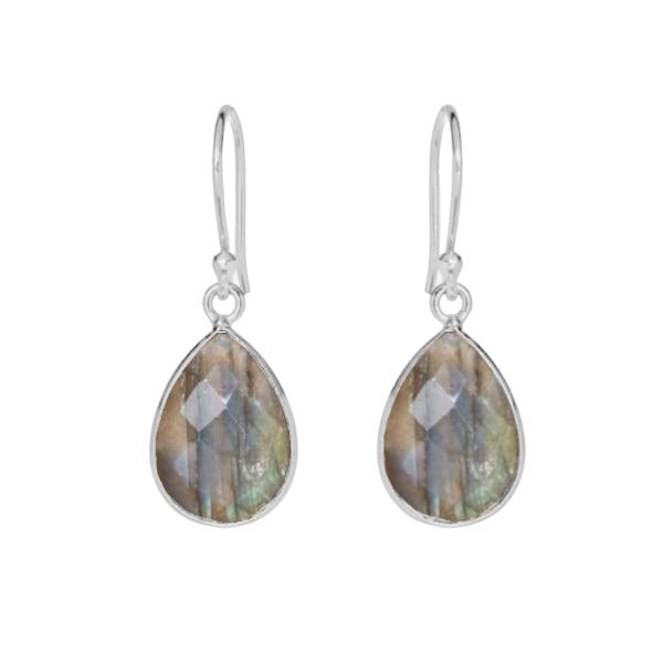 Labradorite Silver Drop Earrings - Bella - Lulu B Jewellery