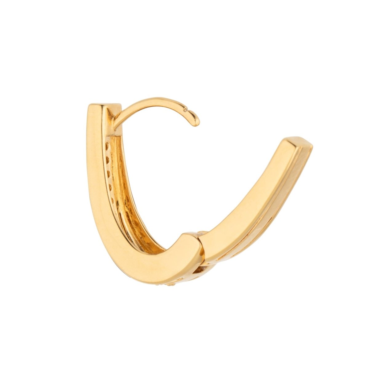 Large Gold Classic Hoop Earrings with Cubic Zirconia - Lulu B London - Timeless Jewellery